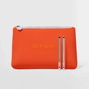 Kit 2 Lápis Para Olhos + Nécessaire Neoprene Laranja 4you (3 Produtos)