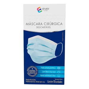Máscara Cirurgica Descartável Ever Care 10 Unidades