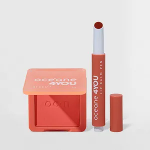 Kit Blush Líquido Laranja + Hidratante Labial Coral 4you (2 Produtos)