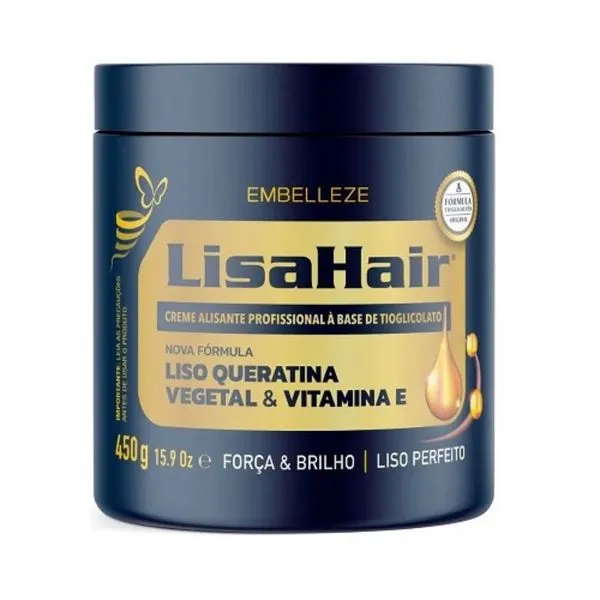 Creme Alisamento LisaHair Profissional Liso Queratina 450g