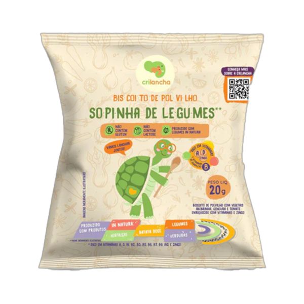 Biscoito de Polvilho Sopinha de Legumes Vegano Crilancha 20g