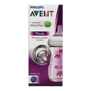 Mamadeira Avent Pétala Elefante Rosa 260ml