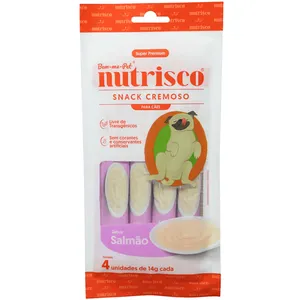 SNACK CREMOSO NUTRISCO CÃES 14G SALMÃO COM 4 UN