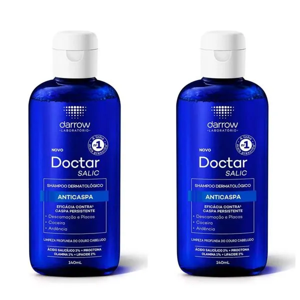 Kit com 2 Unidades de Doctar Salic Shampoo Anticaspa 140ml - Darrow