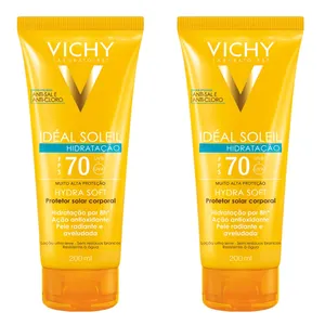 Kit com 2 Unidades de Vichy Protetor Solar Idéal Soleil Hydrasoft FPS70 200ml