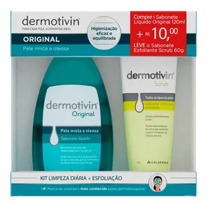 Kit Sabonete Líquido Dermotivin Original 120ml + Sabonete Esfoliante Scrub 60g