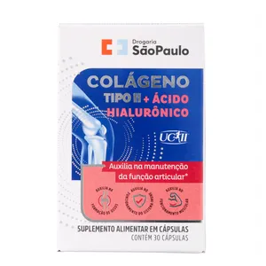 Colágeno Tipo II UC-II+ Ácido Hialurônico + Vitaminas e Minerais Drogaria São Paulo 30 Cápsulas