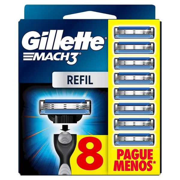 Carga para Aparelho de Barbear Gillette Mach3 8 Unidades