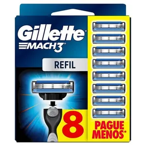 Carga para Aparelho de Barbear Gillette Mach3 8 Unidades
