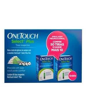 Kit Testes Select Plus Flex Onetouch Tira Reagentes 50 + 10 Unidades