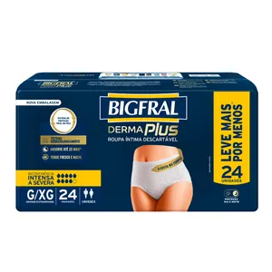 Roupa Íntima Bigfral Dermaplus G/XG 24 unidades