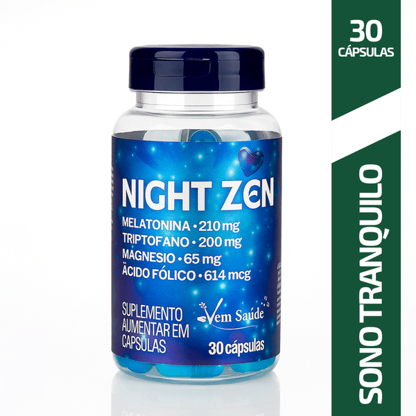 NightZen Melatonina Natural Relaxamento Sono Tranquilo Qualidade Descanso Profundo Calmante Natural Redução Insônia Bem-