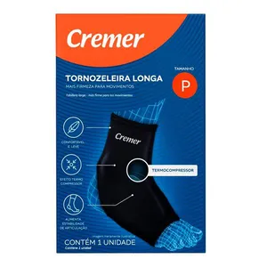 Tornozeleira Cremer Longa Preta Tamanho P 1 Unidade