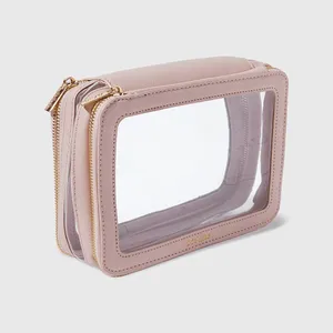 Nécessaire Nude com Transparência - Double Crystal Case Não