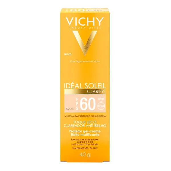 Protetor Solar Facial Vichy Idéal Soleil Clarify FPS60 Cor Clara 40g