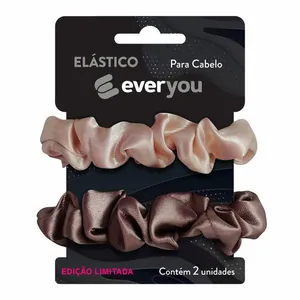 Scrunchie Para Cabelo Ever You Tecido Rosa 2 Unidades