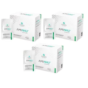 3x Aminnu Sem Xilitol Limão- 30 Sachês- Central Nutrition limao