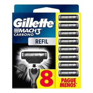 Carga De Aparelho Para Barbear Gillette Mach3 Carbono 8 Unidades