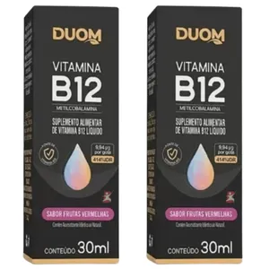 Kit C/2 Vitamina B12 Gotas 30ML Frutas Vermelhas - Duom