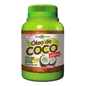 Óleo de Coco Extra Virgem Flora 7 Ervas 60 Cápsulas