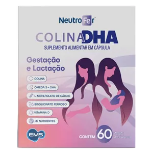 Suplemento Alimentar Neutrofer Colina DHA Gestão e Lactação 60 Cápsulas