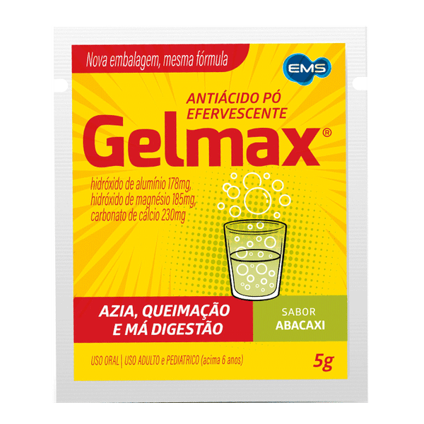 Antiácido Efervescente Gelmax Sabor Abacaxi 5g