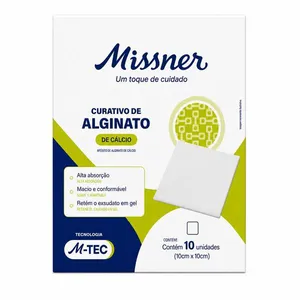 Curativo de Alginato de Cálcio 10x10cm M-tec Missner Estéril
