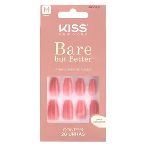 Unha Postiça Sem Cola Bare But Better Nude Nude - Kiss New York Rosa