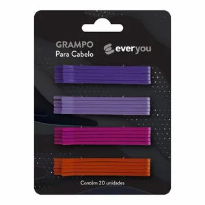 Grampo para Cabelo Ever You Gliter Colorido 20 Unidades
