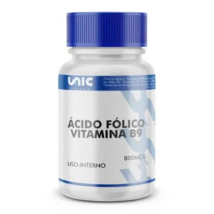 Vitamina B9 (Ácido Fólico) 800mcg 60 Cápsulas