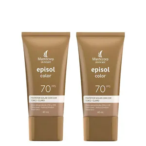 Kit Mantecorp Episol Color Protetor Solar Facial 2-Claro Fps70 40ml - 2 Unidades Kit
