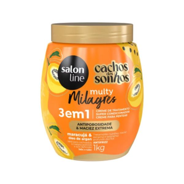 Creme Para Tratamento Salon Line 1Kg Maracujá 3 Em 1 Multy Milagres