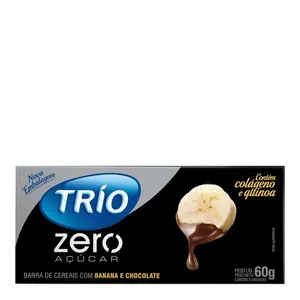 Barra de Cereais Trio Banana com Chocolate Zero Açúcar 3 Unidades de 20g
