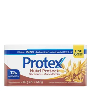Kit Sabonete em Barra Protex Macadâmia 85g 6 Unidades