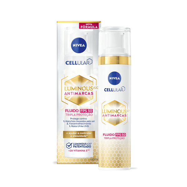 Fluido Facial Protetor Nivea Cellular Luminous 630t FPS50 40ml