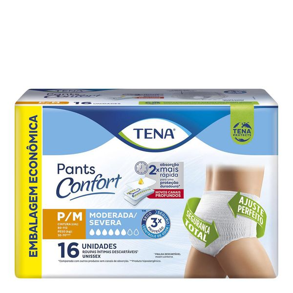 Roupa Íntima Tena Pants Confort P/M 16 Unidades