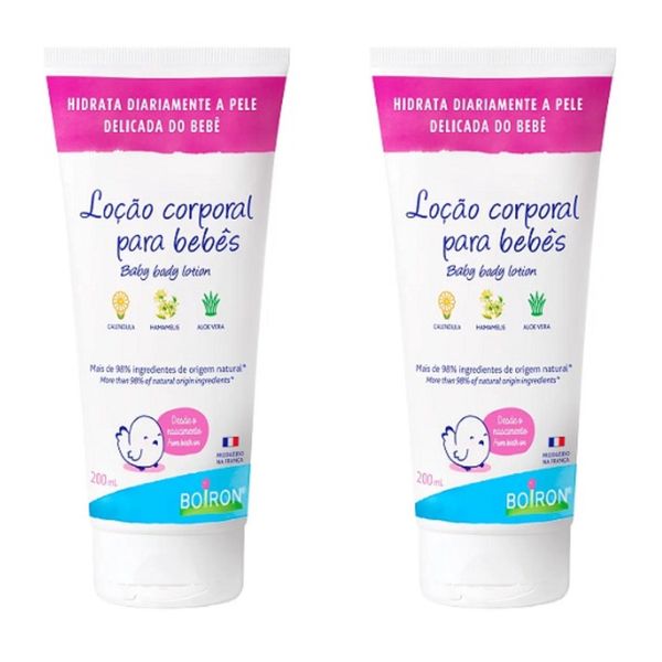Kit com 2 Unidades de Loção Corporal Para Bebês Boiron 200ml