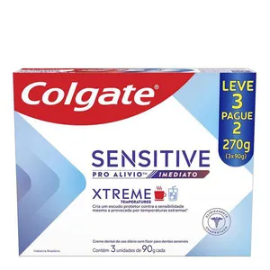 Kit Pasta de Dente Colgate Sensitive Pro-Alívio Imediato Xtreme 3 Unidades de 90g