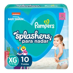 Fralda Pampers Splashers para Nadar Baby Shark G-XG 10 Unidades