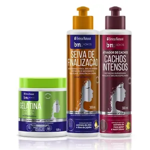 Kit Trio de Finalização Gelatina + Seiva + Ativador Cachos Intensos (3 itens) | bn.Cachos
