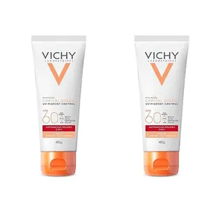 Kit com 2 Unidades de Protetor Solar Facial Vichy Capital Soleil UV-Pigment Control FPS 60 Cor 2.0 40g