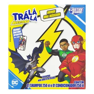 Kit Infantil Trá Lá Lá Justice League Aventura Shampoo 250ml + Condicionador 250ml + Máscara