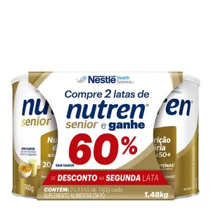 Kit Complemento Alimentar Nutren Senior Sem Sabor 2 Unidades de 740g