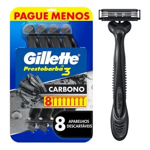Aparelho Para Barbear Gillette Prestobarba3 Carbono 8 Unidades