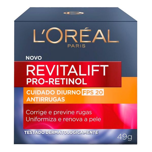 Creme Anti-idade Hidratante Facial L'Oréal Paris Revitalift Retinol FPS20 49g