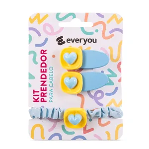 Kit Infantil Ever You Presilhas e Elástico Azul 3 Unidades