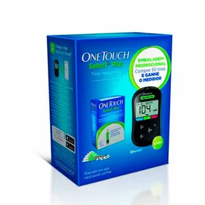 Kit Aparelho Medidor De Glicemia Onetouch Select Plus Flex + 50 Tiras