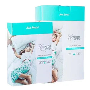 KIT Capa Travesseiro + Capa Antiácaro para Colchão Solteiro Super Soft Alergoshop Tam 2 branco