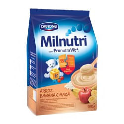 Cereal Infantil Milnutri Arroz, Banana e Maçã 6m+ 180g