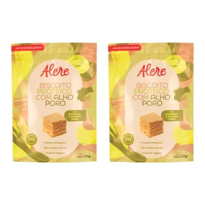 Kit 2X: Biscoito Proteico com Alho Poró Sem Glúten Alere 55g
